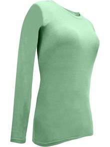 Women's Under Scrub Tee Crew Neck Long Sleeve-Shirt - Meadow Green - View 4