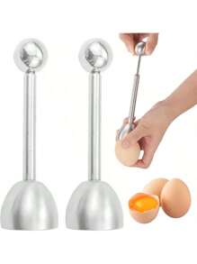 1pc Egg Cracker Tool, Stainless Steel Egg Opener With Egg Cups, Egg Topper Opener - Easily Cut And Remove The Top Of Soft-Boiled Eggs, Ideal For Kitchen