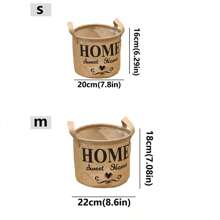 Imitation Linen Artistic Style Alphabet Printed Desktop Small Basket, Storage Box For Miscellaneous Items, Foldable Waterproof Coating,Back To School,School Supplies