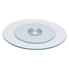 Futchoy 23.62inch Glass Lazy Susan Turntable Dining Table Centerpiece Large Serving Plate - 1 - 查看 8