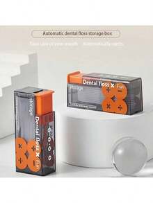 1pc Dental Floss Storage Box, Portable Home Creative Lighter Style, High-End Portable Automatic Toothpick Box - Màu xám đen - Xem 7