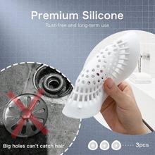 Nắp thoát nước bồn tắm bằng silicon giữ tóc, dụng cụ bảo vệ gia đình có nắp đậy bồn rửa chén hút chân không cho bồn rửa nhà bếp, bồn tắm phòng tắm (màu trắng) Quay lại trường học - trắng - Xem 3