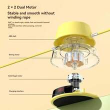 Cordless Jump Rope With 800mAh Rechargeable Battery, Wireless Remote Control And Digital Counter - 10 Speed Adjustable USB Powered Fitness Equipment, Suitable For Home Gym And Adults (Yellow), Remote Fitness | Fashionable Rope Design | ABS Structure, Fitness Accessory - Yellow - View 8