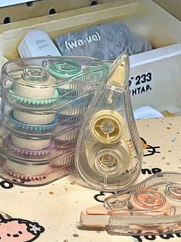 6pcs Transparent Color Correction Tape Set Mini Portable High Value Smooth Correction Belt Student Correction Belt Cute Simple 3M Correction Belt Student School Supplies Exam Stationery Back-To-School Season School Supplies,Back To School