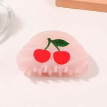 1 Stück/4 Stück neue Kirsche PVC Halbkreis Haarclips, süßer Haarkamm, als Haaraccessoires Schönheitskamm Clips für Frauen