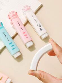 Sanrio 4pcs Cat Claw Push Pull Eraser Cute Cartoon Portable Eraser Clean Stationery For Students, Creative Stationery Cute Styling Clean Leather Eraser Fun Stationery Cute Milk Eraser Perfect Gift For Students, Graduation, Back To School, Birthdays, New Year's Gift