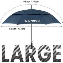G4Free Strongest Golf Umbrella With Full Carbon Fiber Wellconstructed And Super Lightweight And Windproof Double Vented Mesh Canopy Large Oversized Stick Umbrellas For Rain Sun Automatic Open - navyblue - View 5