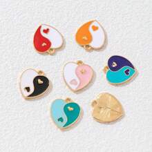 10/12 piezas de Corazones en forma de Bagua Taiji de colores brillantes, decoración DIY para joyería, zapatos, bolsos y manualidades