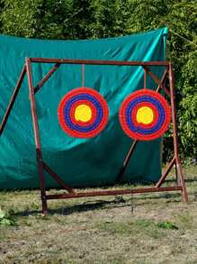 1 pieza Diana de tiro con arco para exteriores, diana circular de paja completa, adecuada para varias flechas, fácil de sacar las flechas, resistente, equipo de tiro con arco para exteriores, se puede regalar como regalo de cumpleaños u ocasión festiva a amigos y familiares