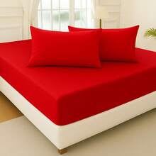 QUEEN SHEET SET 400 THREADLINE 3 PIECES MICROPERCALE - 紅色 - 查看 2