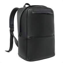 Backpack Genuine Leather Bag Work Travel College - màu đen - Xem 1