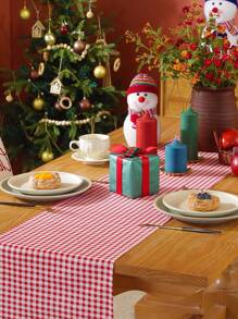 1 Peça Trilho de Mesa Xadrez Vermelho de Natal, Xadrez Vermelho e Branco Clássico, Adequado para Mesa de Jantar, Armários, Prateleiras, Capa Protetora, para Festas, Comemorações, Casamentos, Ano Novo, Decorações de Natal e Ação de Graças