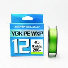 YGK PE WXP 12 股 PE 编织鱼线，200 米，绿色，紧密编织，高强度耐磨，适用于淡水和咸水钓鱼、路亚钓鱼