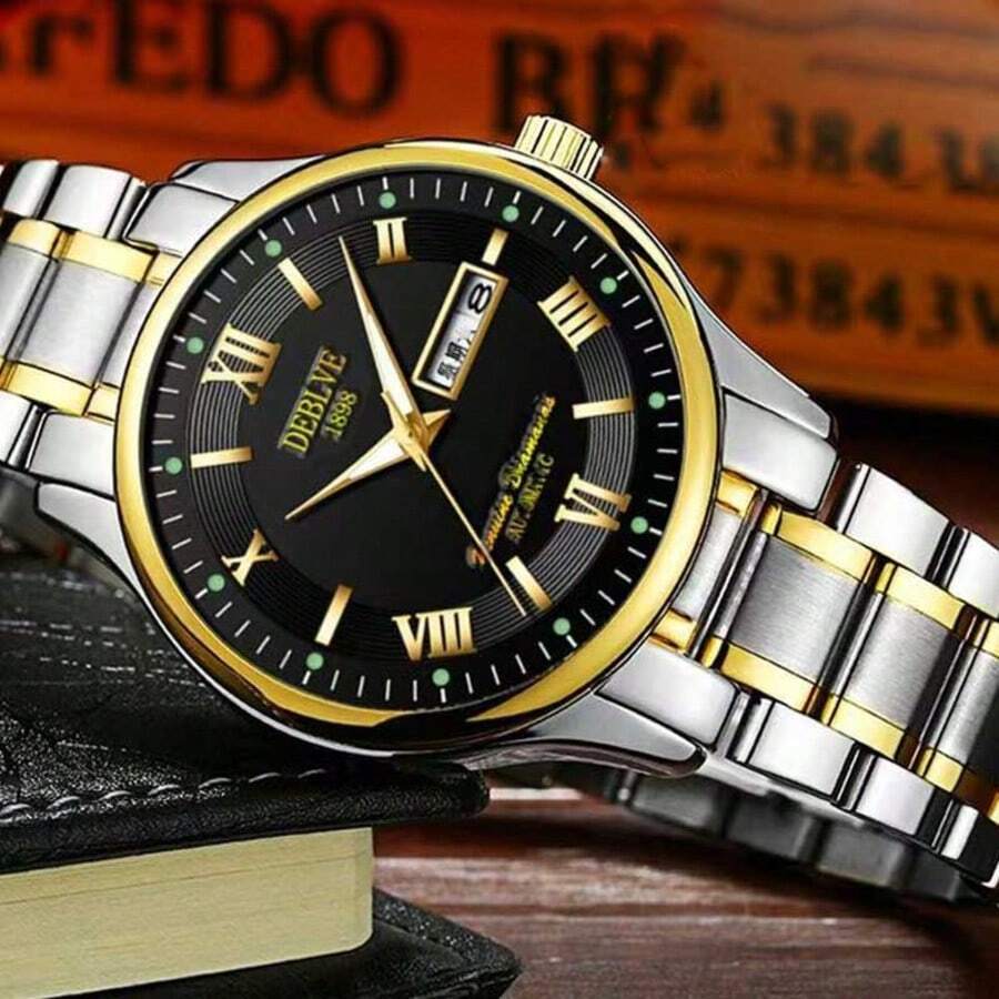 Mens Automatic Watch Mechanical Luxury Dress Watch Moon Phase Day Date Watch Gift,Men's Fashion Watch - Kiểu 2 - Xem 1