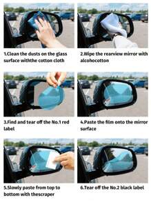 Car Rainproof Transparent Film Rear Lens Protection Nozzle Waterproof Film Car Sticker Accessories