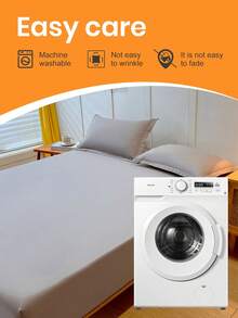1 bộ ga trải giường chống thấm nước, bộ đồ giường, ga trải giường vừa vặn, ga phủ nệm màu trơn, mềm mại và thoải mái, chất liệu thân thiện với da, phù hợp cho mọi mùa, phù hợp với nhiều kích cỡ giường - đơn, đôi, cỡ Queen, cỡ King, chống bụi, chống trượt, không bao gồm gối và vỏ gối, chủ đề Ngày Độc lập, đồ dệt gia dụng, quà tặng bộ đồ giường, có thể giặt máy. - Màu Xám nhạt - Xem 5