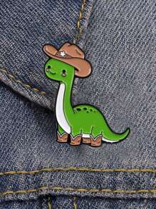 1 peça broche de esmalte fofo de dinossauro com desenho de animal broche de metal com lapela crachá acessórios para mochila joias presente