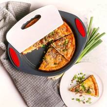 CHEF LANG Non-Stick 6-Piece Baking Tray Set, Carbon Steel Baking Tray Set, Silicone Handles, Stackable Kitchen Oven Set, Cookie Tray, Baking Tray, Baking Tray Set, Oven Safe - Red - View 5