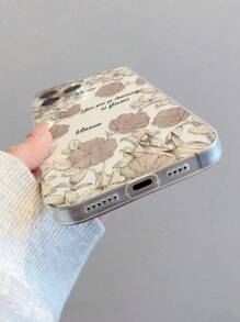 1pc Floral Print Transparent Soft TPU Phone Case, Anti-Fall Anti-Scratch Anti-Fingerprint, Camera Lens Protection, Compatible With Apple, Nothing, Pixel, INFINIX, Redmi