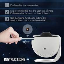 GHUSTAR 13-In-1 Galaxy Projector With 13 Film Discs – Planetarium Star Projector, Starry Night Light, Nebula/Celestial Galaxy Projector, Perfect For Bedroom Decor - Black and White - View 6