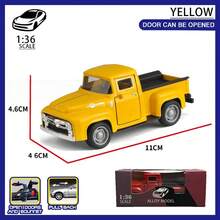 1pc Retro Alloy Metal Pickup Truck Decoration - Pink & Red Classic Car Model With Chrome Decor, Openable Doors, No Battery Required - Ideal For Home & Office Decor, Toy Vehicle Collection - Multicolor - View 12