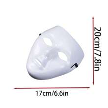 5 piezas Máscara de mascarada clásica, accesorios de broma de cara completa de color blanco puro, personaje de Halloween, props de fotografía de Set de roles, suministros divertidos para fiesta LARP, accesorio de actuación en el escenario, máscara, utilería, mascarilla divertida, disfraz, fantasma, masca aterradora