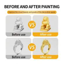 Gold Foil & Silver Foil Paint, 180g/300g Various Specifications, Water-Based , Suitable For Indoor And Outdoor, Metal, Wood Surfaces, Containing & Silver Powder