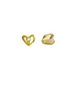 1 Conjunto de Joia para Dentes Grillz Sólida Clássica com Pedra de Zircônia Incrustada em Formato de Coração Oco, Decoração para Festa/Uso Diário, com Moldeira, Personalizado e Acessório de Palco como Presente