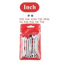 10pcs Mini Wrench Set, Metric & SAE Spark Plug Wrench Set, Open-End & Box-End Wrench Set, Small Wrench Set, Combo Wrench Set With Storage Bag, 4mm-11mm & 5/32"-7/16"