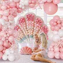 94Pcs Pink & White Bow Balloon Arch Kit, Including Pink & White Bow Balloons, Ideal For Baby Shower, Gender Reveal, Baby Shower, Pink Bow Birthday Party Decorations - Pink - View 3