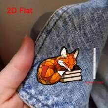 Broche acrílico plano 2D, de 1 pieza, encantador y elegante, de un zorro durmiendo sobre un libro, en estilo de dibujos animados lindo, adecuado para accesorios de mochilas, sombreros y abrigos de hombres y mujeres, apropiado para uso diario, aniversarios, cumpleaños y fiestas de regalos, accesorio para todas las estaciones