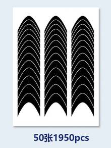 12 Sheets 456 French Manicure Art Stickers, 3 Designs Self-Adhesive Nail Tips DIY Decoration Templates Tool Guide (3 Moon Shape Designs, 12 Sheets) Nails Nail Supplies - Black - View 8