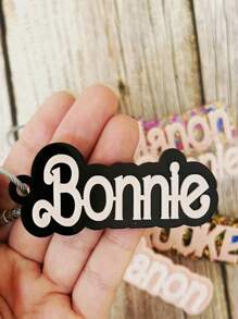 1pc Custom 3D Name Acrylic Keychain - Personalized English Letter Tag With Silver Coil, Unique Key Pendant Ornament Decoration Gift, Can Be Used For Backpack, Party, Mother's Day, Graduation, Birthday Gift - Perfect Gift For Women | Fashion Accessories | Pink Letters, Personalized Pendant