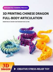 Adorno de una pieza con forma de dragón impreso en 3D, con articulaciones completamente móviles, colores ricos y detalles realistas. Se puede utilizar para decoración del hogar, paisajismo de bonsái, paisajismo de acuarios. Juguete antiestrés creativo con forma de dragón. Perfecto para regalos de cumpleaños, Navidad y Halloween.