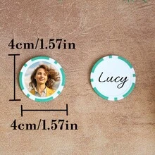 1PC/5pcs/10pcs Custom Poker Chips In Five Colors, Printed With Your Personalized Text And Photo On Both Sides, Used On Both Sides, Game Party Props Poker Card Game Chips,Set For Drink Or Bar Tokens, Bachelor Party - Multicolor - View 6