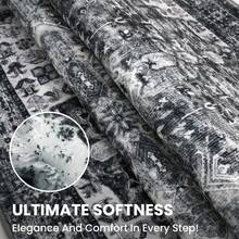 2x3 Moss Charcoal Washable Rug For Entryway, Soft Traditional Printed Area Rug With Non-Slip Kitchen Rugs, Low-Pile Medallion Indoor Door Mat, Small Carpet For Entrance Kitchen Foyer - 彩色 - 查看 9
