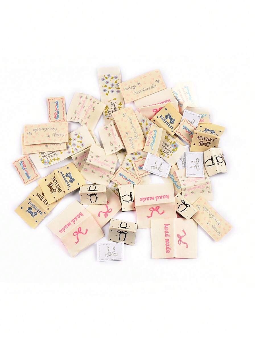 30pcs 20-71mm Assorted Multi-Color Bow Pattern Labels For DIY Clothing, Hats, Bags Decoration Sewing Accessories - Multicolor - View 1