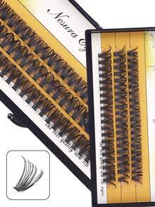 3 Rows 8-16mm, 60 Clusters False Eyelashes Natural Cross Wedding Party And Club Daily Work Meeting Natural False Eyelashes Are Comfortable To Wear Fairy Beginner Curling Planting False Eyelashes Cos Single Cluster Lazy Person Natural Fairy Single Cluster Little Devil Manga Curling False Eyelasheslash Clusters,Eyelash Clusters,Individual Eyelashes,Lashes,Fake Lashes - Black - View 6