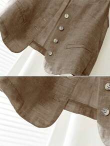 Women's Casual Linen Short Blazer Vest, Spring And Summer