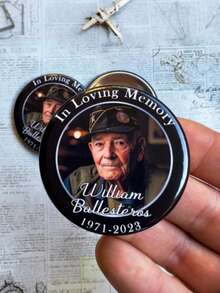 1pc Customized Memorial Funeral Lapel Pin, Customized Funeral Memorial Pin, Eternally Remembering The Lost, Making The Departed Forever Etched In Our Hearts, Customizable Image And Text Family Loss Memorial Pin, This Memorial Funeral Pin Is The Gentle Choice To Etch Eternity. The Pin Is Not Just An Accessory, But A Symbol Of Love's Continuation: Wear It To Keep Precious Memories Close To Your Heart. Use It To Pay Tribute To The Eternal Bond With The Departed, Inscribing A Gentle Remembrance Through The Long Years. - Multicolor - View 3