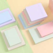 New And Practical 100PCS Pastel Sticky Notes - Morandi Color Square Memo Pads With Matte Finish, Removable & Repositionable For Office/Home (Easy Peel Design)