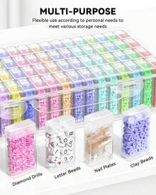 ARTDOT 64 Jars Storage Containers Art Kits Adults, Portable Storage Organizer With Sticker Labels Painting Accessories And Tools