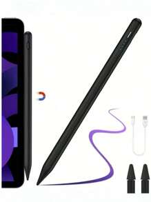 Un lápiz stylus capacitivo universal apto para teléfonos inteligentes y tabletas, con 3 puntas de repuesto adicionales para agujas táctiles activas, control de toque preciso, escritura suave, compatible con Android, Apple iPad, compatible con HarmonyOS y ciertos dispositivos Windows (no aplicable a plumas táctiles resistivas o electromagnéticas) hasta la 3ª generación, iPad Mini 6ta/5ta generación