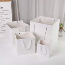5 Stücke/10 Stücke/Anzug Tasche, Geschenktüte mit Marmoroptik, Geburtstagsgeschenktasche, Feiertags Kraftpapier Außenverpackung Tasche, vertikale weiße Kraftpapier Papiertasche, Party Zubehör hochwertige farbige Geschenkverpackungstasche für Kosmetik, Schmuck, Halsketten, Ringe