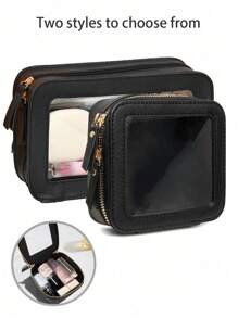 Clear Small Cosmetic Bag For Purse Clear Mini Makeup Bag For School Cute Clear Make Up Pouch For Travel Tiny Leather White Make Up Organizer Case For Backpack Toiletry Bag Waterproof Square Pouch With Zipper, Pencil Case, Lipstick Pack Bag Makeup Bags
