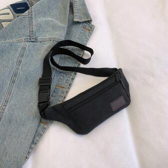 新款女士大容量帆布腰包/腰包，多功能休闲商务运动钱包，手机夹