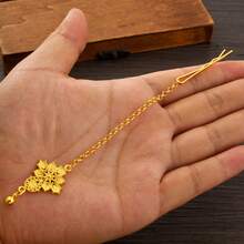 Colar com pingente de cruz clássico, joia minimalista estilo Dubai Africano para mulheres, cor dourada, uso diário, presentes para a Arábia Saudita, joias tradicionais para casamento - Dourado - Ver 8