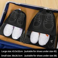 5pcs/Set Shoe Storage Bag With Thickened Non-Woven Fabric Strap Mouth Large Capacity Travel Waterproof Shoe Bag Moistureproof