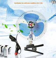 6 Ventilador Eléctrico de 8" para Vehículo – Clip Resistente, Funcionamiento Silencioso y Enfriamiento Instantáneo - Azul - Ver 6