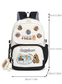 Capybara Backpack For Elementary School Boys & Girls, Lightweight Large Capacity Backpack For Middle/High School Students